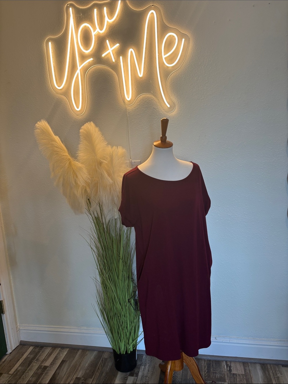 Zenana Outfitters Burgundy Midi Dress
